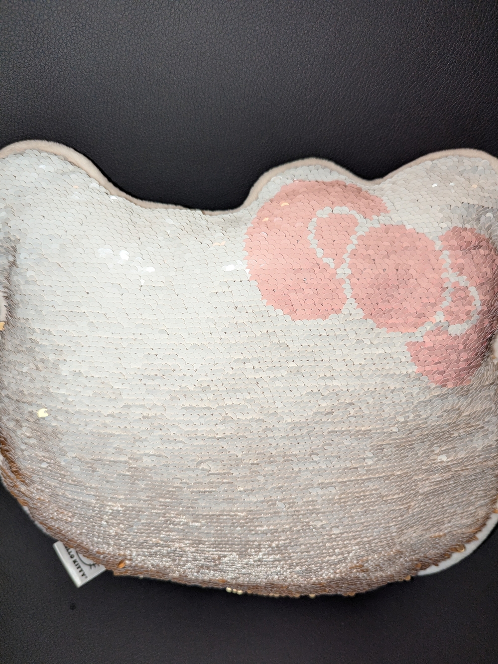 Hello Kitty Sequin Accent Pillow - Gold and Red Detail - Picture 2 of 3